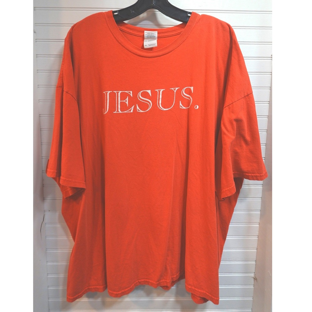 Vintage Jesus T-shirt Men's 3XL Jesus Period Y2K Boxy Fit Red Gildan Tee